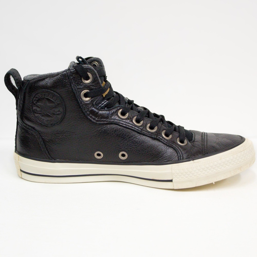 Converse Chuck Taylor All Star Black Leather High Top Sneaker W 7.5 / M 5.5 - Picture 8 of 8
